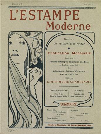 VARIOUS ARTISTS. LESTAMPE MODERNE. Complete volume of 100 plates. 1897-1899. Sizes vary, each approximately 16x12 inches, 40x30 cm. F.